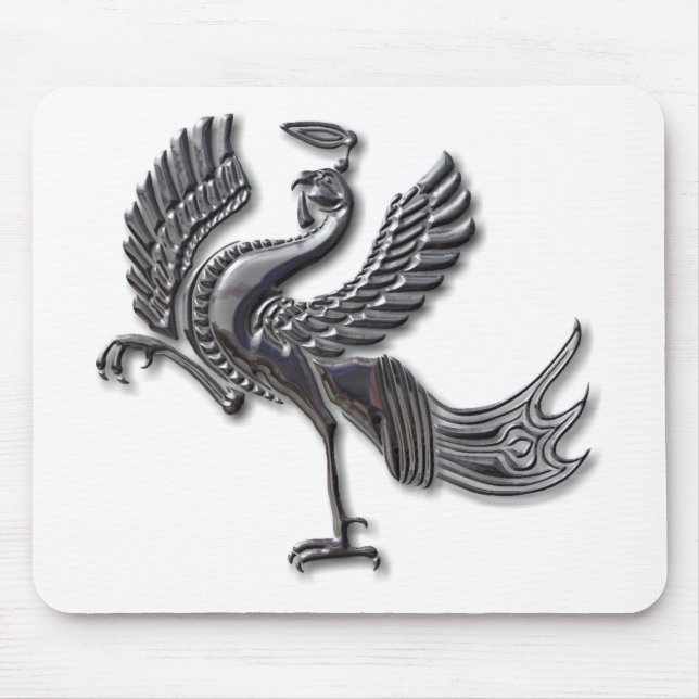 Red Bird blk glass Mouse Pad (Front)