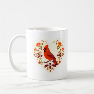 Red Bird (Cardinal) Lover - Boho Folk Art Coffee Mug