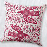 Red Bird Cushion<br><div class="desc">Red and white doves for peace.  Original art by Nic Squirrell.</div>