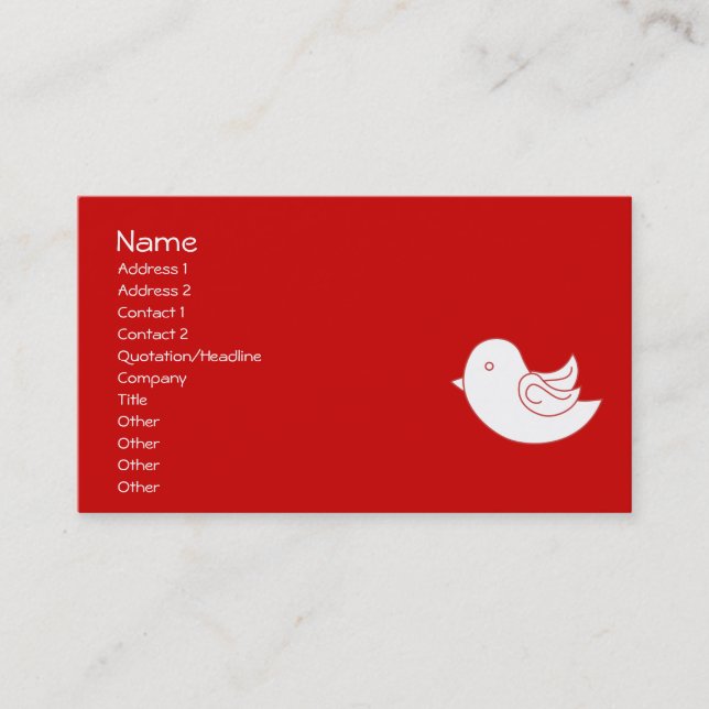 Red BIrd Fly Business Card (Front)