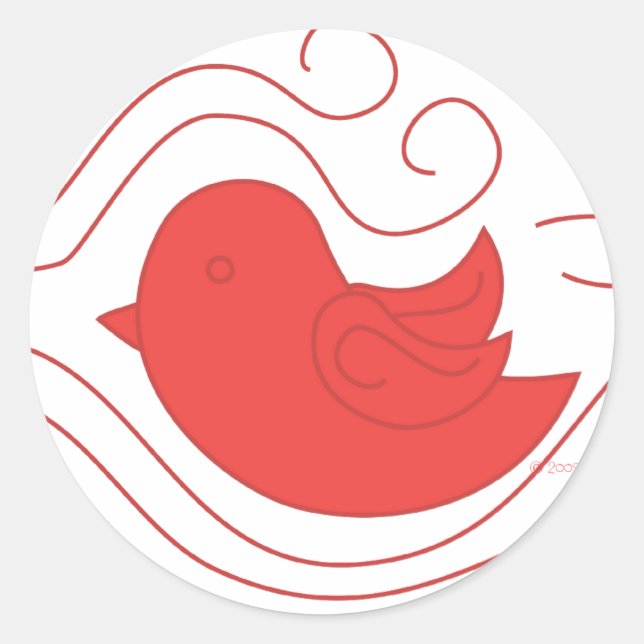 Red BIrd Fly Classic Round Sticker (Front)