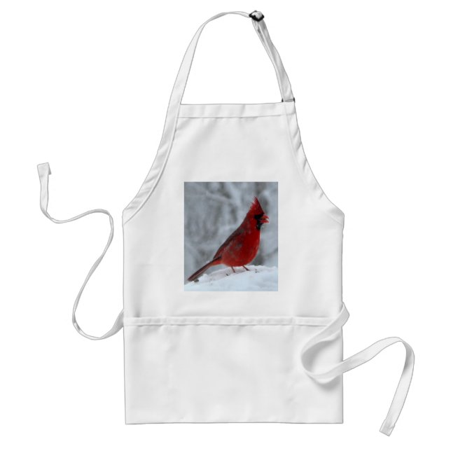 Red Bird in the Snow Standard Apron (Front)