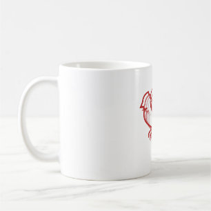 red bird layered animal coffee mug