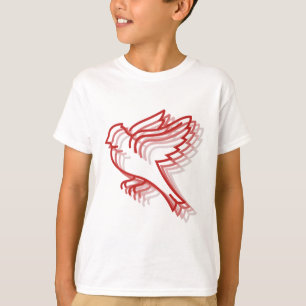 red bird layered animal T-Shirt