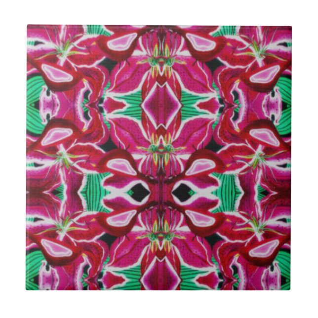 Red Bird Lily Tile (Front)