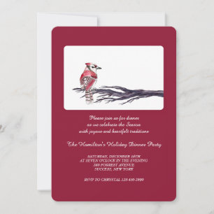 Red Bird on a Branch Invitation