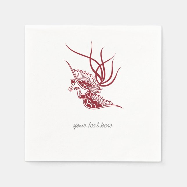 Red Bird Party Paper Napkin Set (Front)