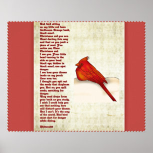 Red bird poem poster