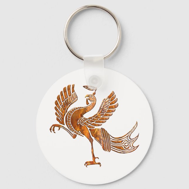 Red bird rust blk key ring (Front)