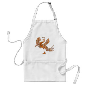 Red bird rust blk standard apron