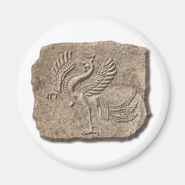 Red bird stone magnet (Front)