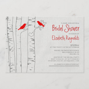 Red Birds Bridal Shower Invitations