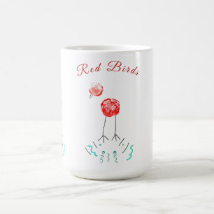 Red Birds - whimsical - artwork Coffee Mug
