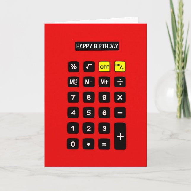 Red Birthday Calculator    Card (Front)