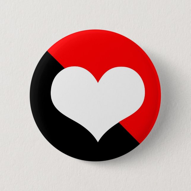 Red & Black 6 Cm Round Badge (Front)