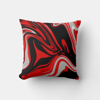 Red & Black Abstract Cushion