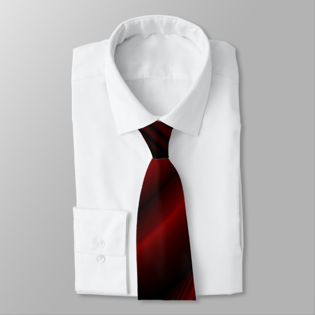 Red & Black Abstract Faded Stripes Tie (Tied)