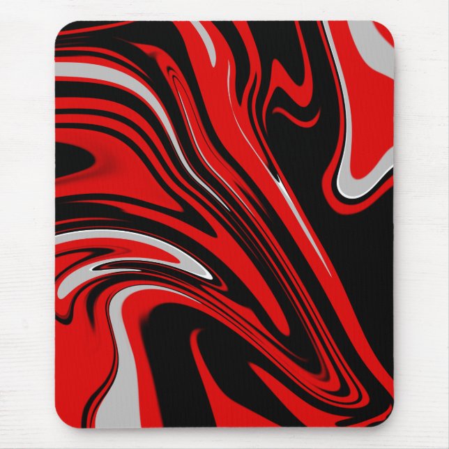 Red & Black Abstract  Mouse Pad (Front)
