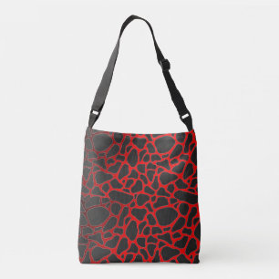 RED BLACK ABSTRACT PATTERN CROSSBODY BAG