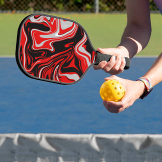 Red & Black Abstract Pickleball Paddle