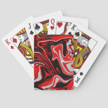 Red & Black Abstract - Playing Cards