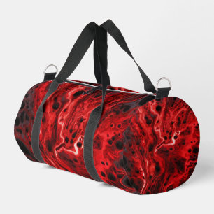 Red Black Abstract Swirls Weekender Duffle Bag