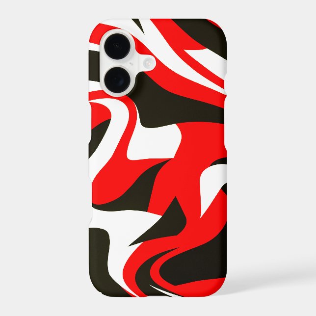 Red Black Acrylic Liquid Abstract Pattern (Back)