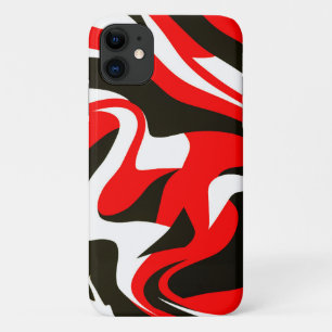 Red Black Acrylic Liquid Abstract Pattern iPhone 11 Case