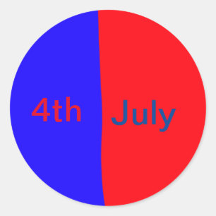 Red black American day 4th july add text simple Classic Round Sticker