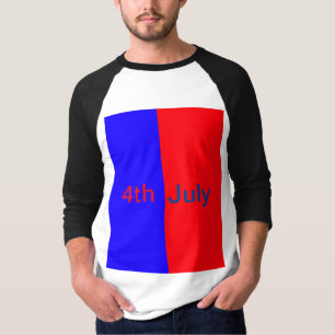 Red black American day 4th july add text simple T-Shirt