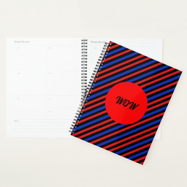 Red, Black and Blue Stripes  Planner (Display)