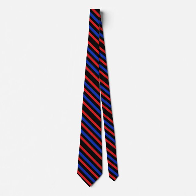 Red, Black and Blue Stripes Tie (Front)