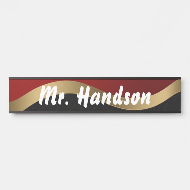 Red Black and Gold Door Sign (Front)