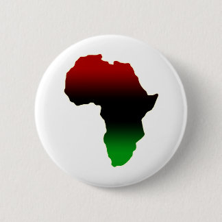 Red, Black and Green Africa Shape 6 Cm Round Badge
