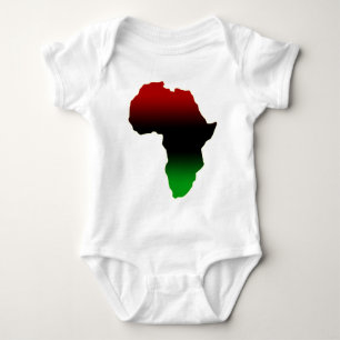 Red, Black and Green Africa Shape Baby Bodysuit