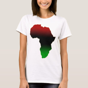 Red, Black and Green Africa Shape T-Shirt