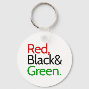 Red, Black and Green-African American Key Ring