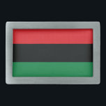 Red, Black and Green Flag Belt Buckle<br><div class="desc">The 3 Pan-African colours on the flag represent: RED: the blood that unites all people of Black African ancestry, and shed for liberation; BLACK: black people whose existence as a nation, though not a nation-state, is affirmed by the existence of the flag; and GREEN: the abundant natural wealth of Africa....</div>