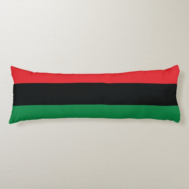Red, Black and Green Flag Body Cushion (Front)
