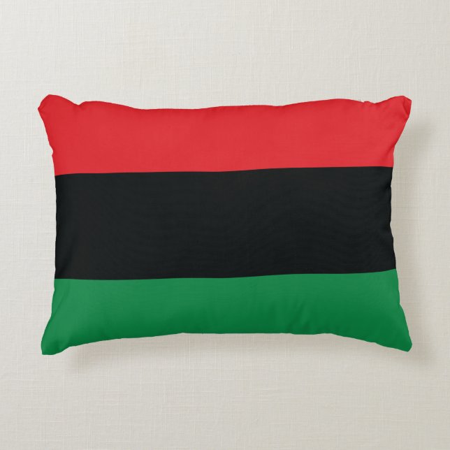 Red, Black and Green Flag Decorative Cushion (Front)