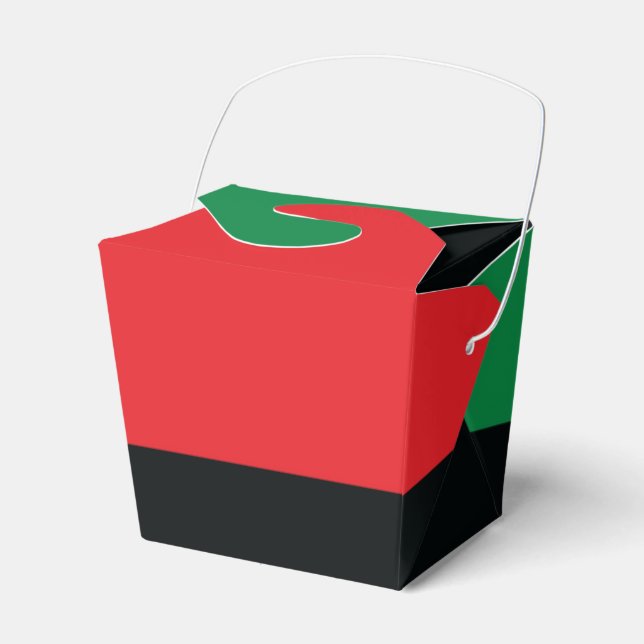 Red, Black and Green Flag Favour Box (Front Side)