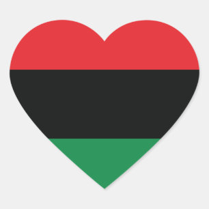 Red, Black and Green Flag Heart Sticker
