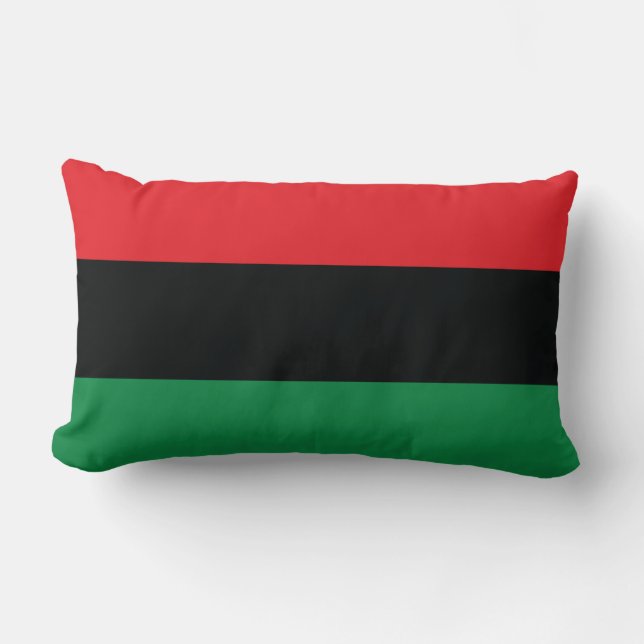 Red, Black and Green Flag Lumbar Cushion (Front)