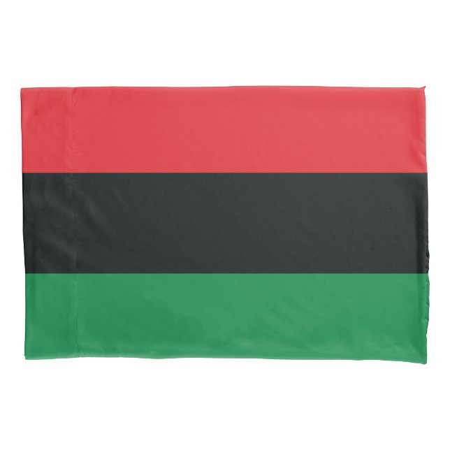 Red, Black and Green Flag Pillowcase (Front)