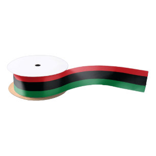 Red, Black and Green Flag Satin Ribbon