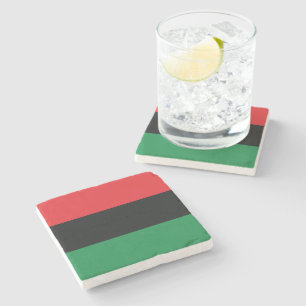 Red, Black and Green Flag Stone Coaster