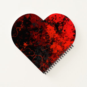Red, Black and Grey Marble Abstract Notebook