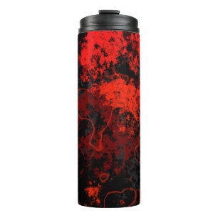Red, Black and Grey Marble Abstract Thermal Tumbler