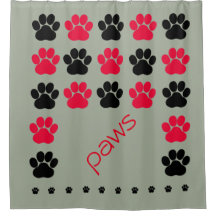 Red, Black and Grey Paw Print