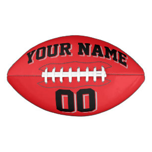 RED BLACK AND SILVER GRAY Custom Football